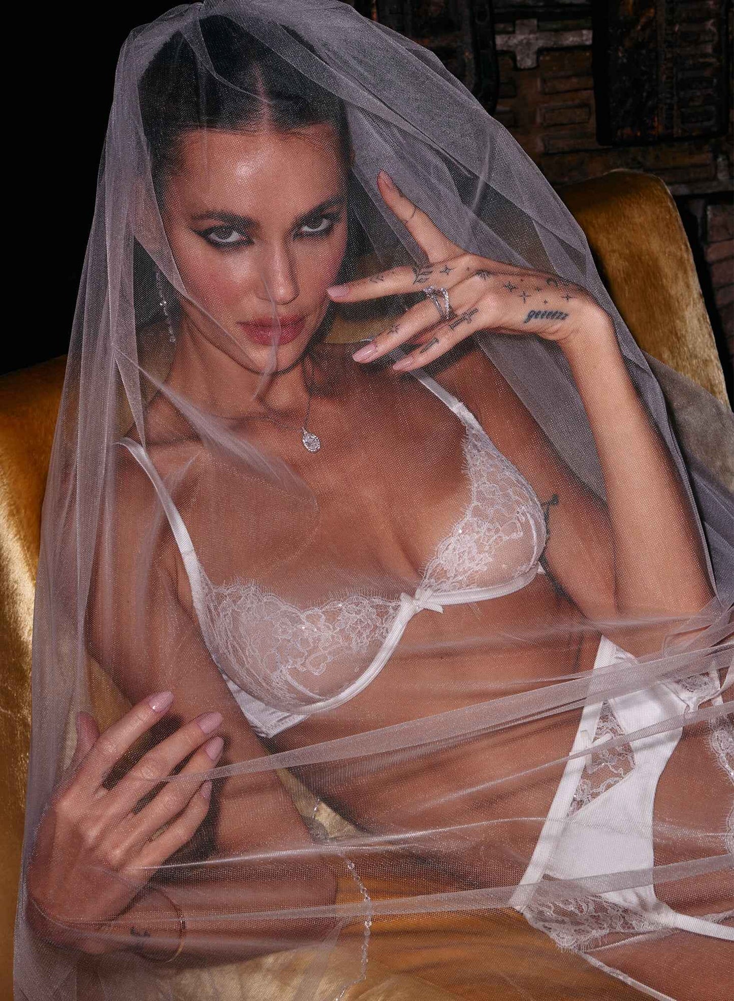Fleur du Mal Ivory Daphne Lace Demi Bra