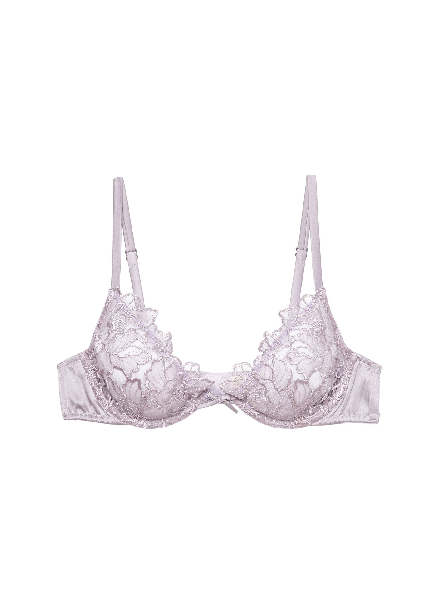 Fleur du Mal Lilac Whitney Embroidery Demi Bra