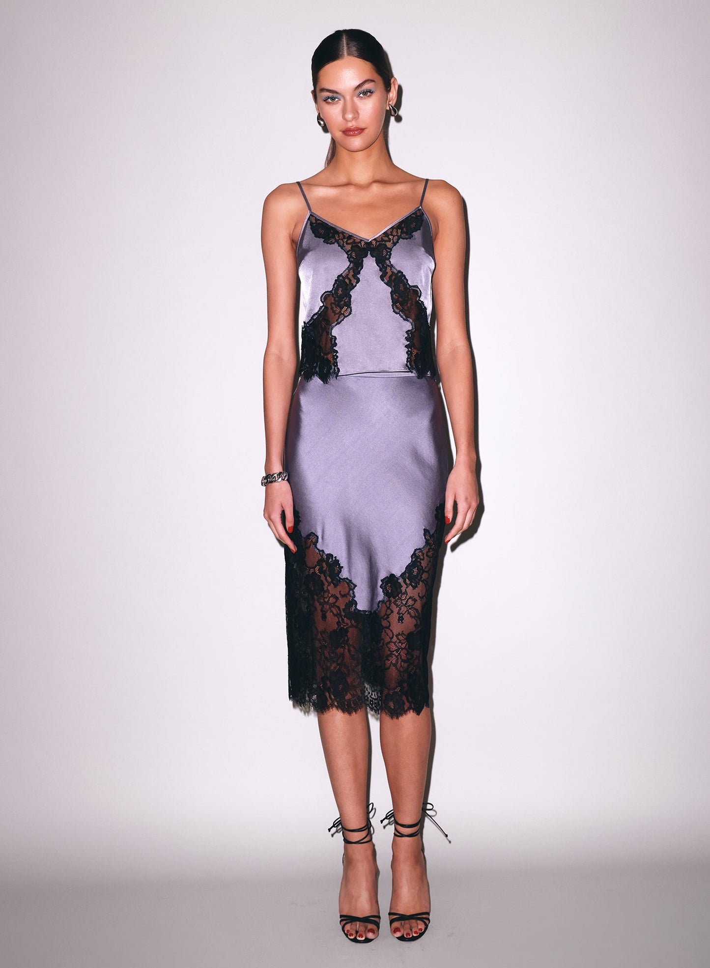 Fleur du Mal Lavender Smoke Juliet Lace Silk Cami