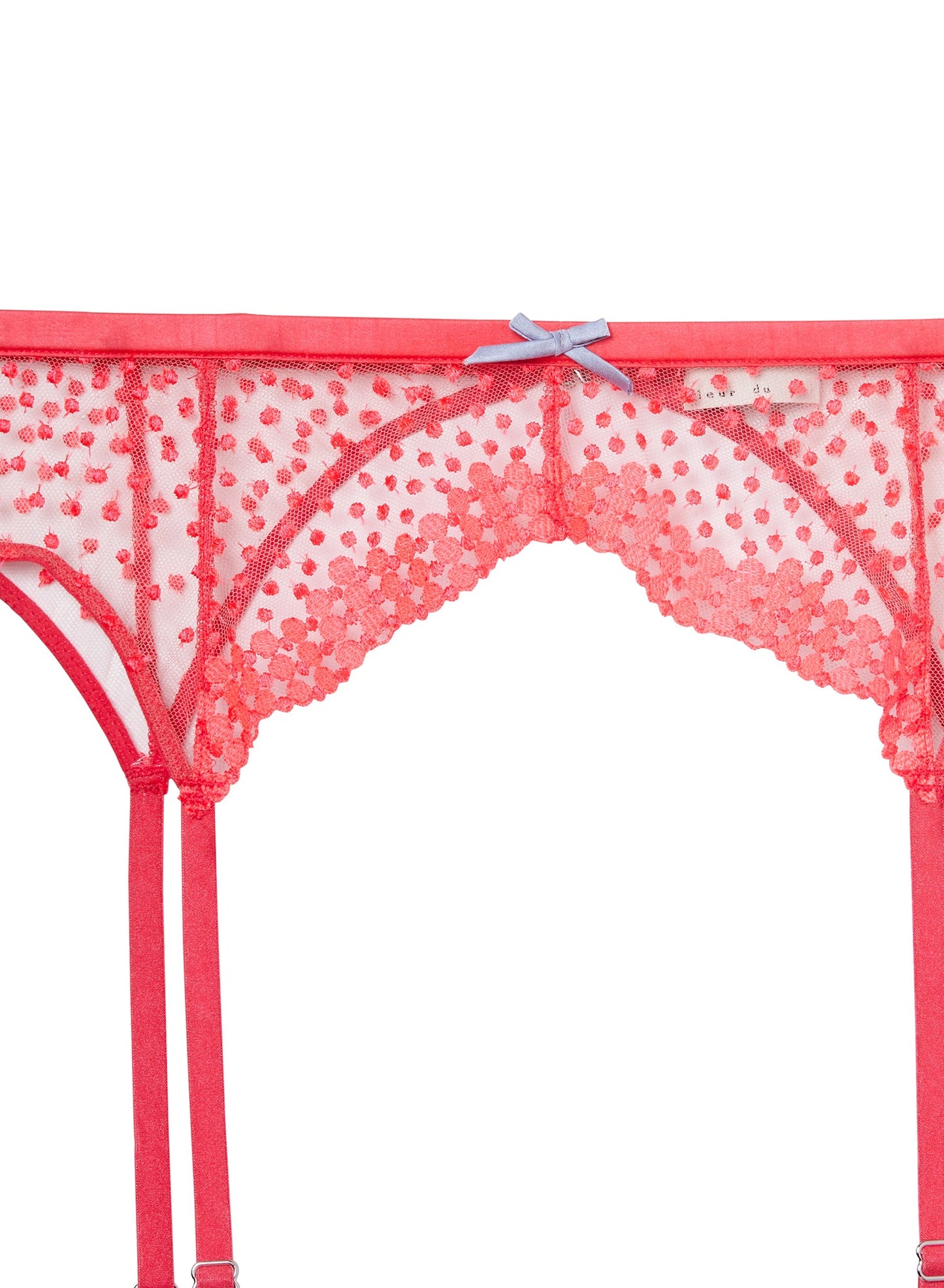 Fleur du Mal Neon Pink Dotty Garter Belt