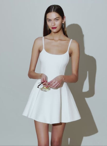 Fleur du Mal Ivory Flared Corset Dress