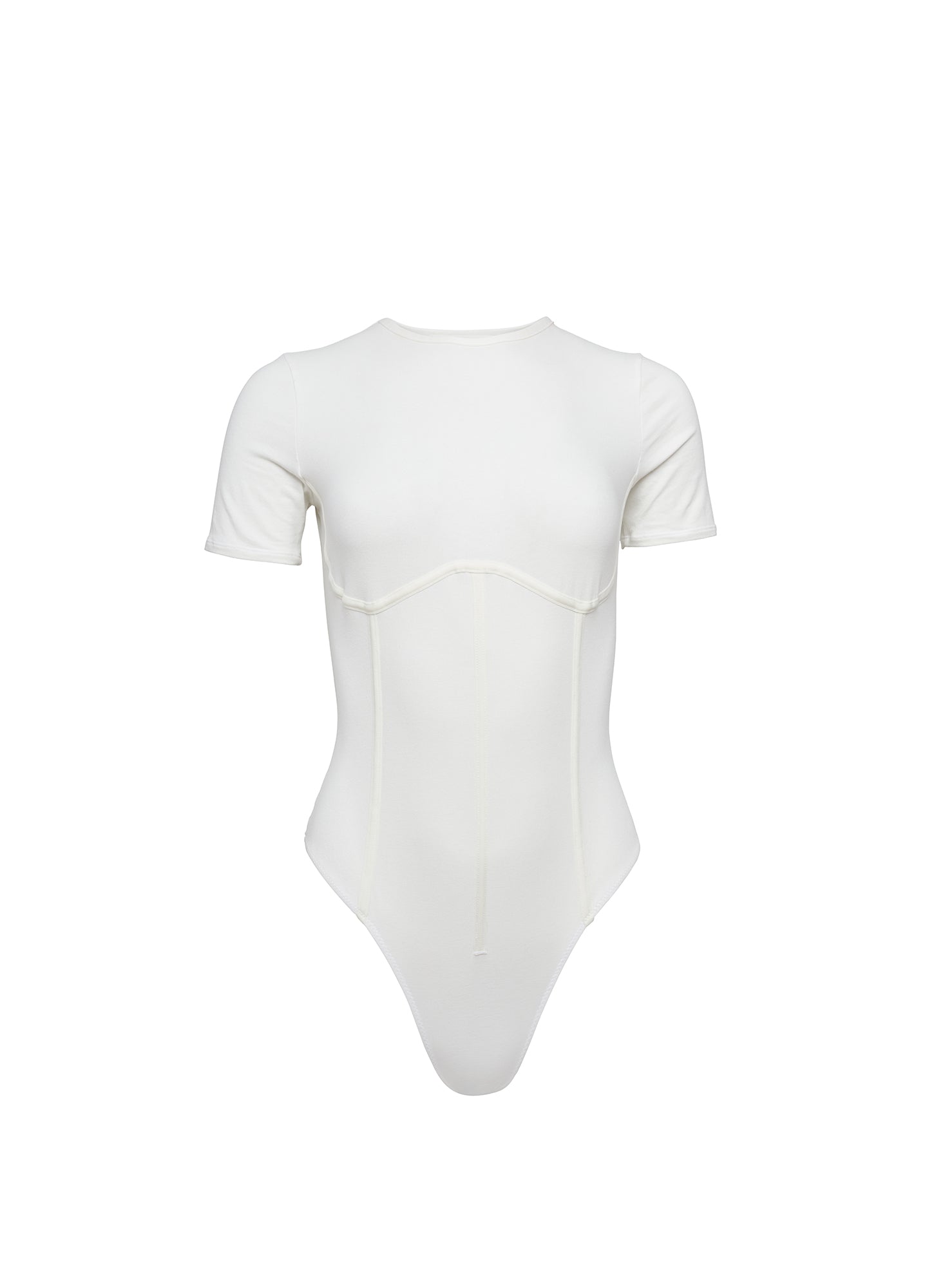 Fleur du Mal Ivory Organic Cotton T-Shirt Bodysuit