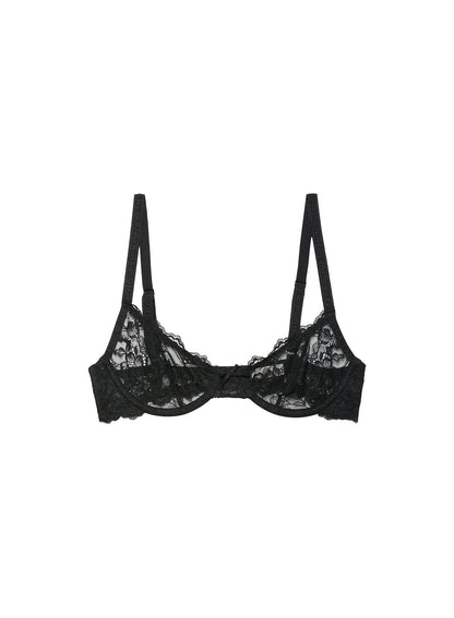 Fleur du Mal Black Bianca Lace Bra