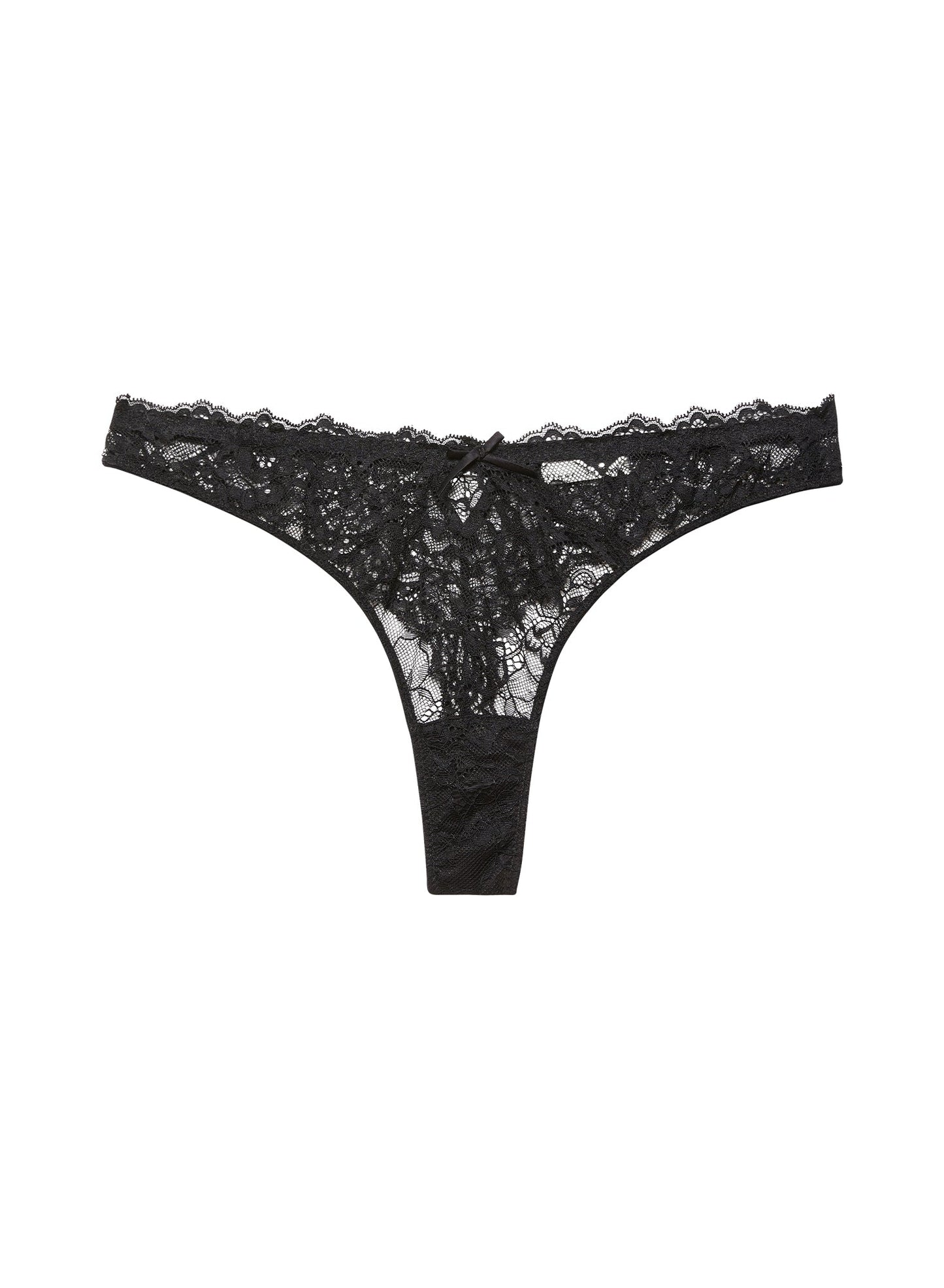 Fleur du Mal Black Bianca Lace Thong