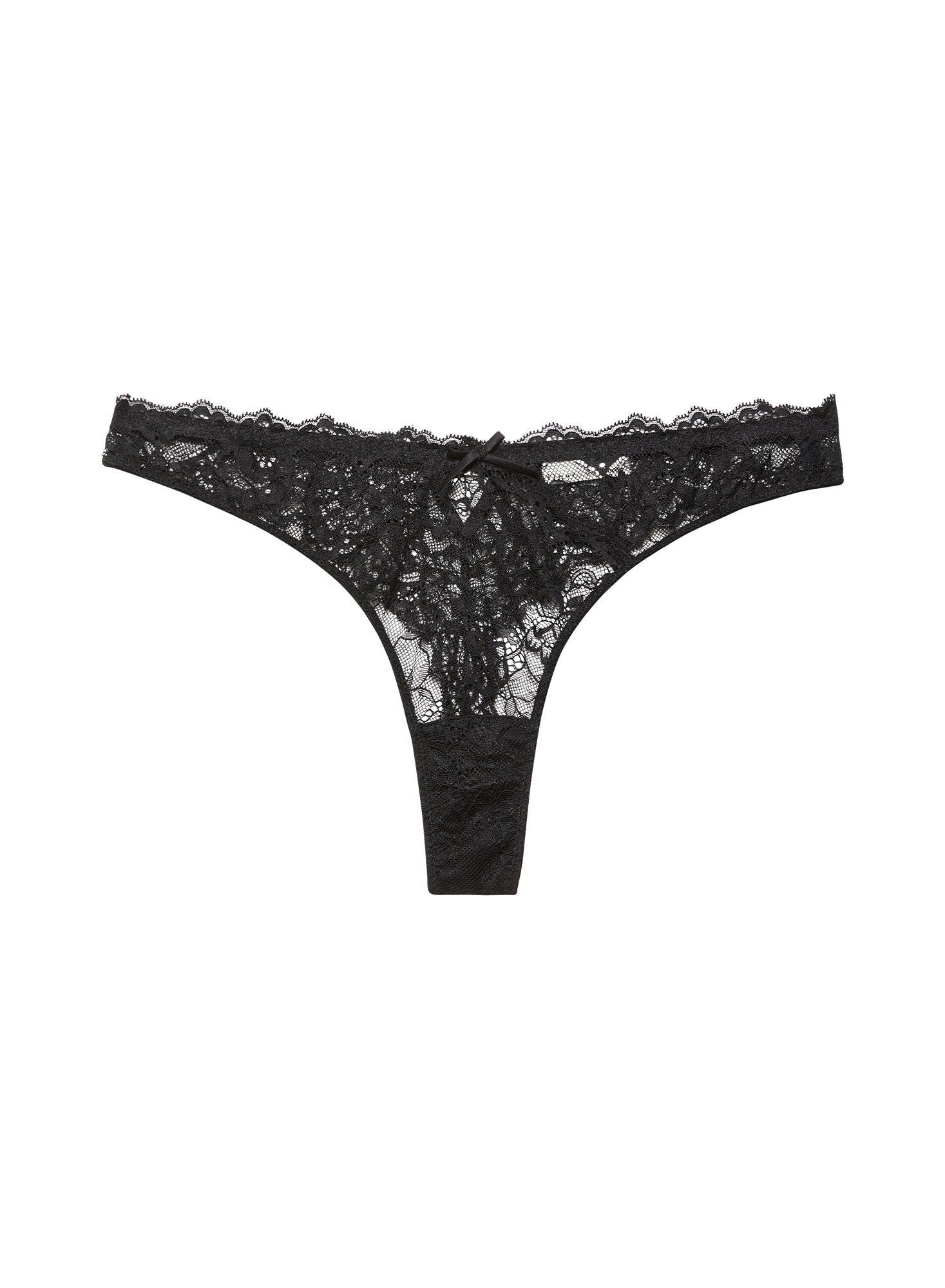 Fleur du Mal Black Bianca Lace Thong