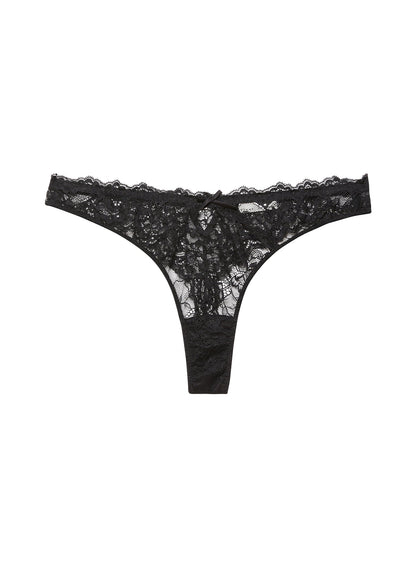Fleur du Mal Black Bianca Lace Thong