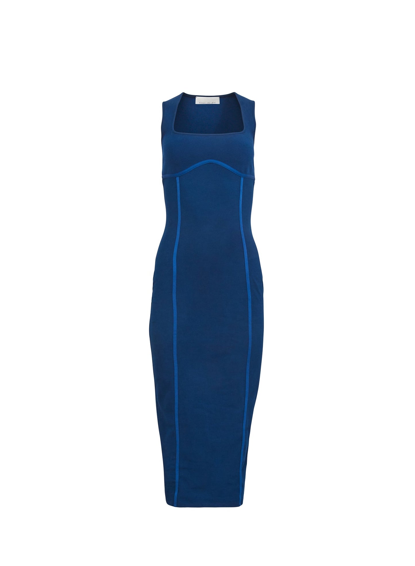 Fleur du Mal Midnight Navy Organic Cotton Scoop Neck Dress