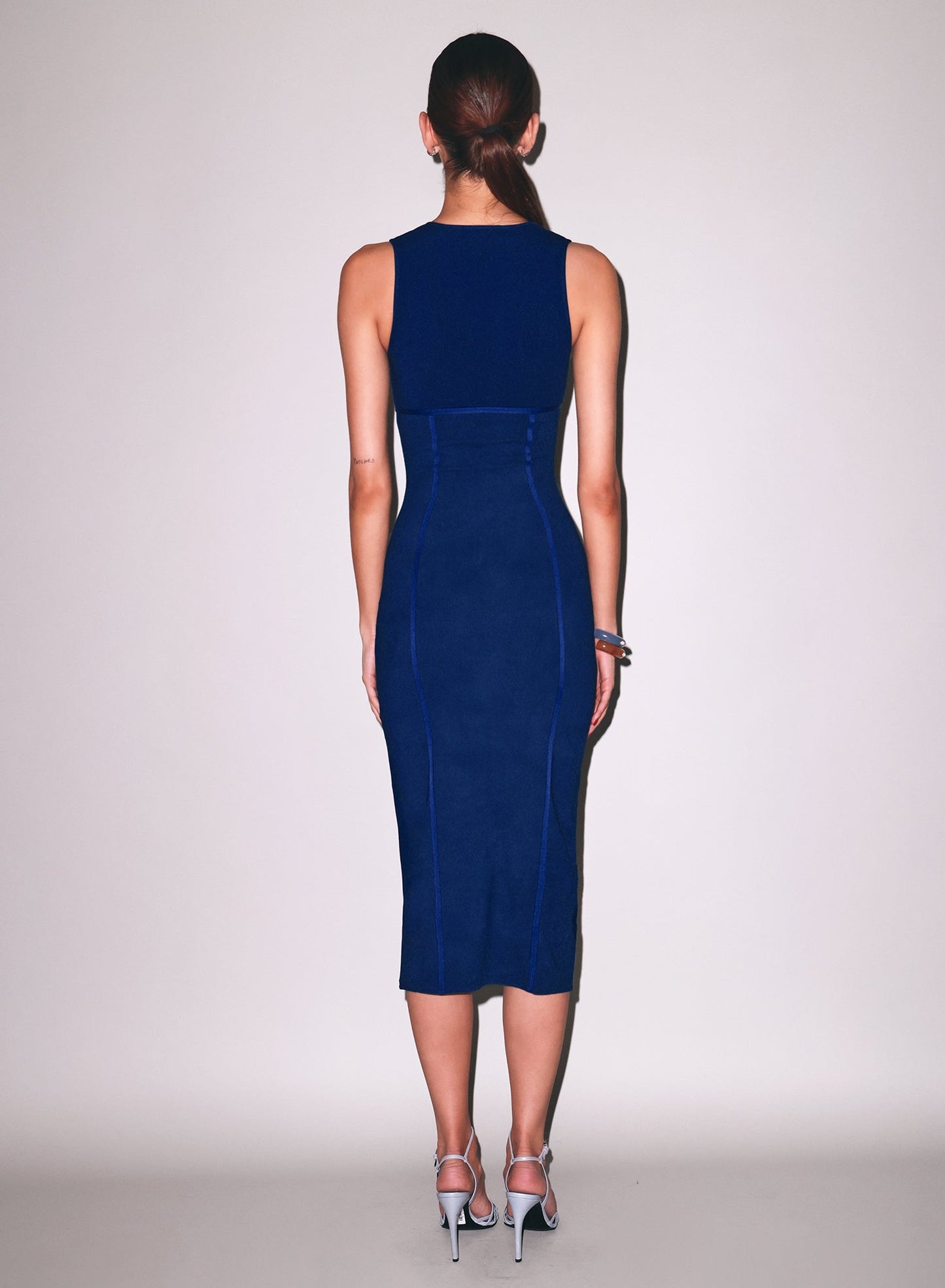 Fleur du Mal Midnight Navy Organic Cotton Scoop Neck Dress