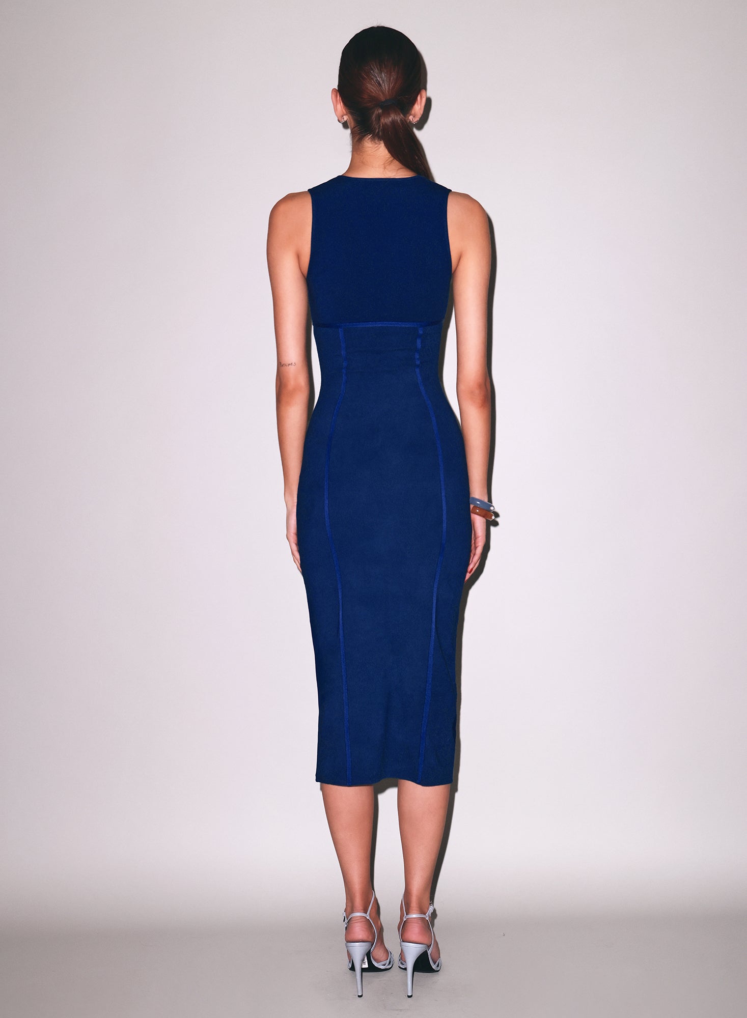 Fleur du Mal Midnight Navy Organic Cotton Scoop Neck Dress
