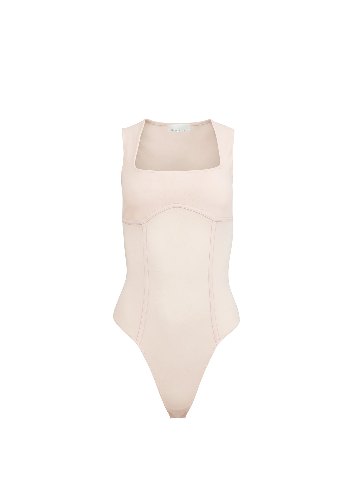 Fleur du Mal Tahini Organic Cotton Scoop Neck Bodysuit