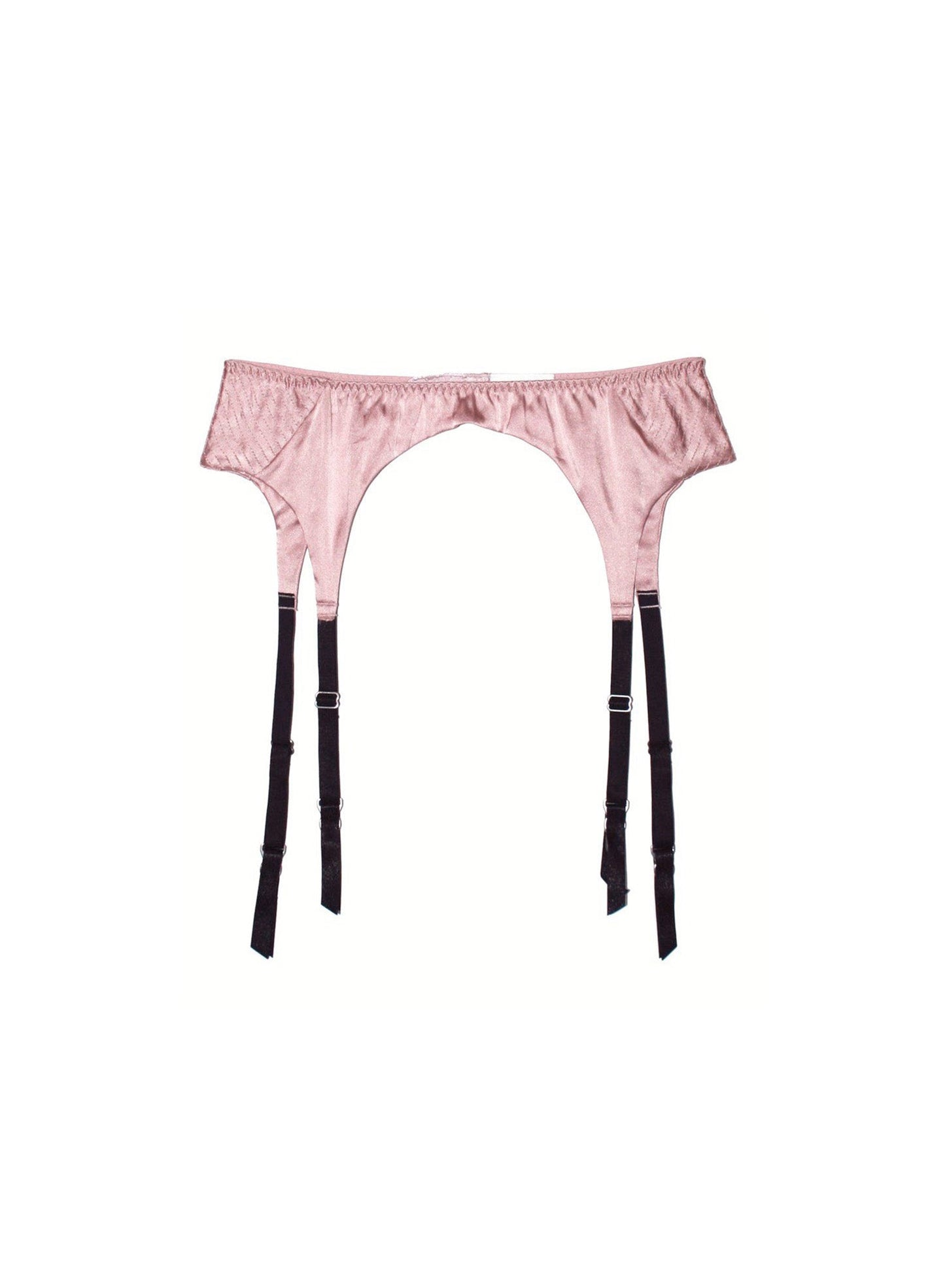 Fleur du Mal Rose Pink Top Stitch Garter Belt