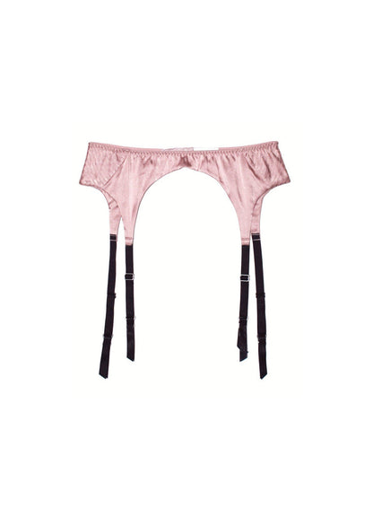 Fleur du Mal Rose Pink Top Stitch Garter Belt