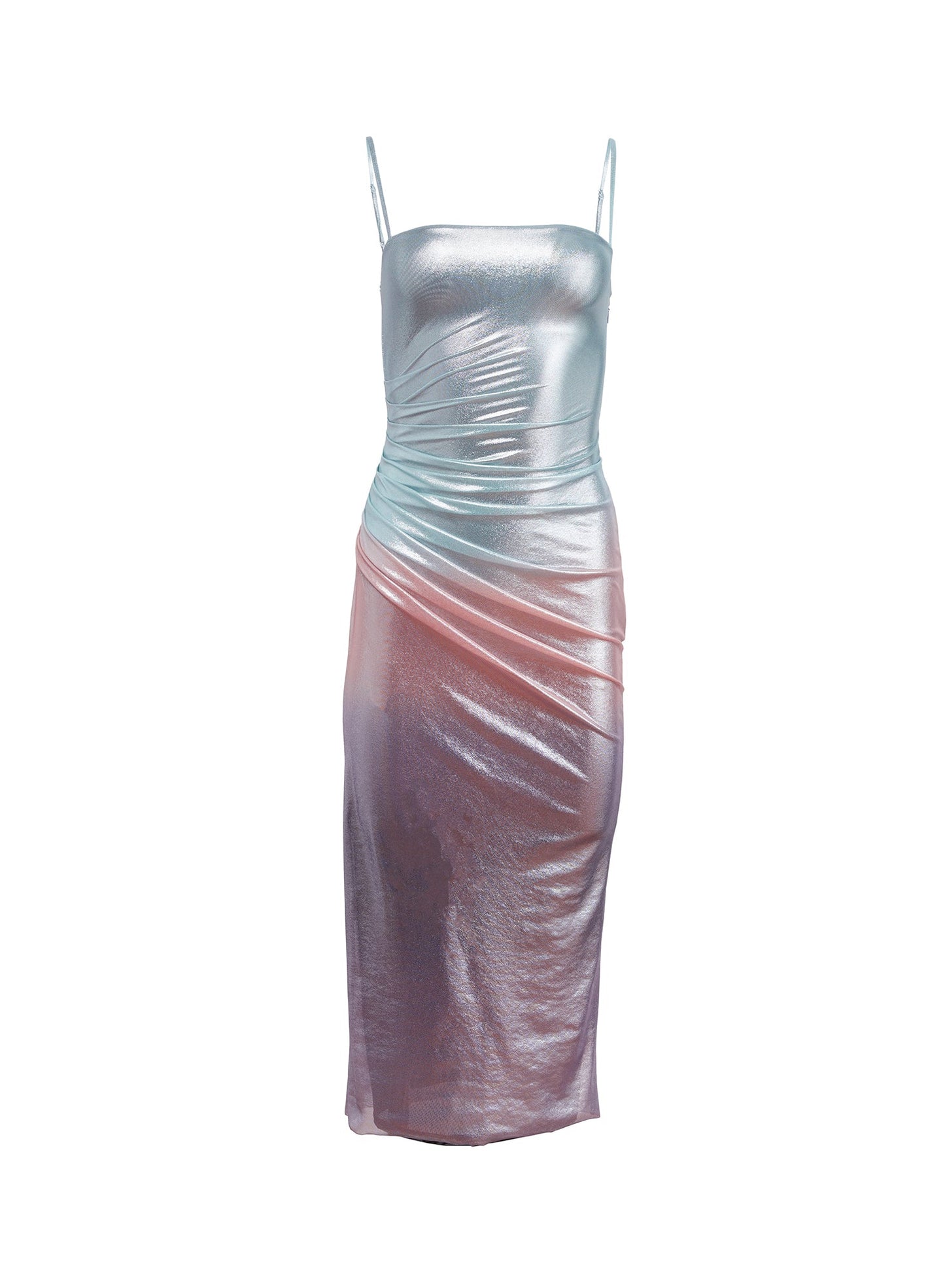 Fleur du Mal Blue Metallic Ombré Shine Dress