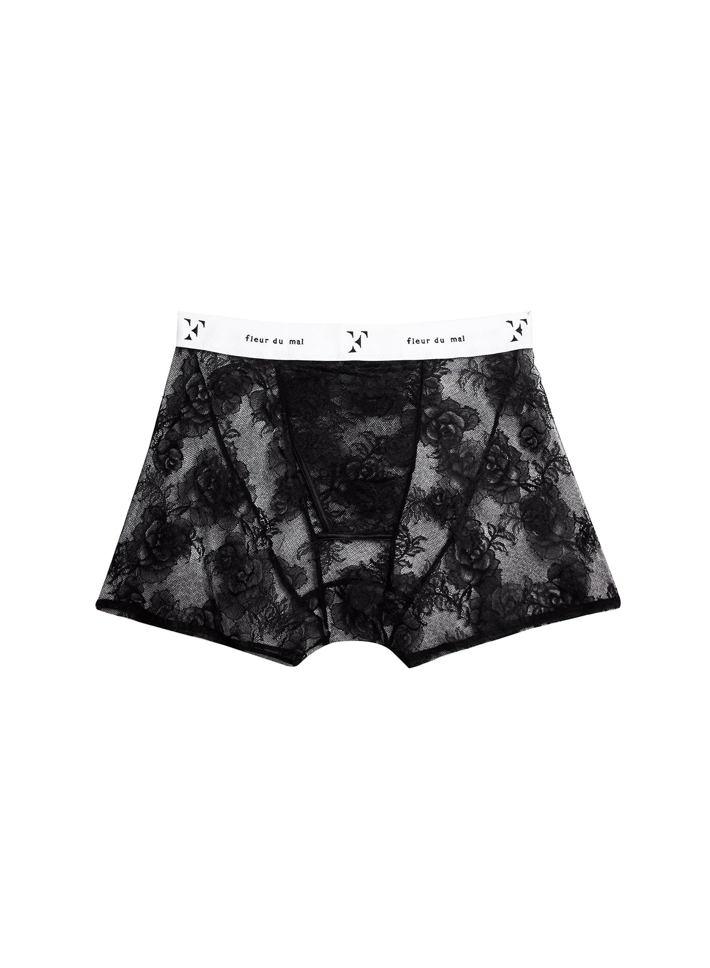 Fleur du Mal Black Bouquet Lace Boxer Brief