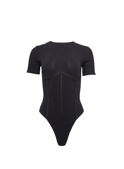 Fleur du Mal Black Organic Cotton T-Shirt Bodysuit