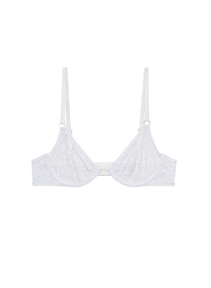 Fleur du Mal Ivory Le Stretch Lace Demi Bra