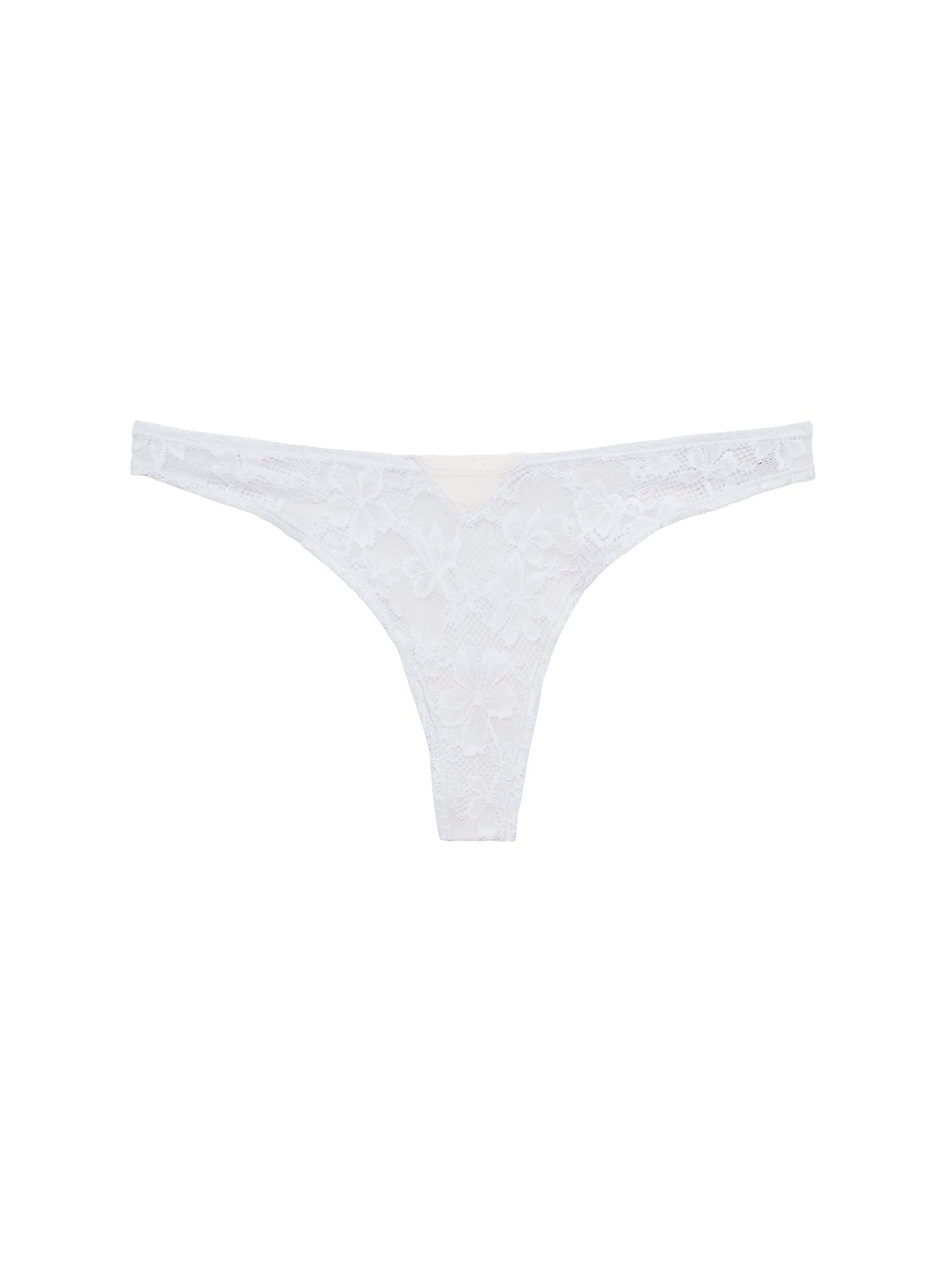 Fleur du Mal Ivory Le Stretch Lace Thong