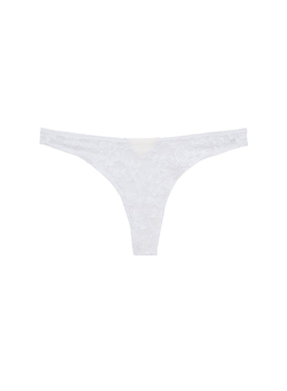 Fleur du Mal Ivory Le Stretch Lace Thong