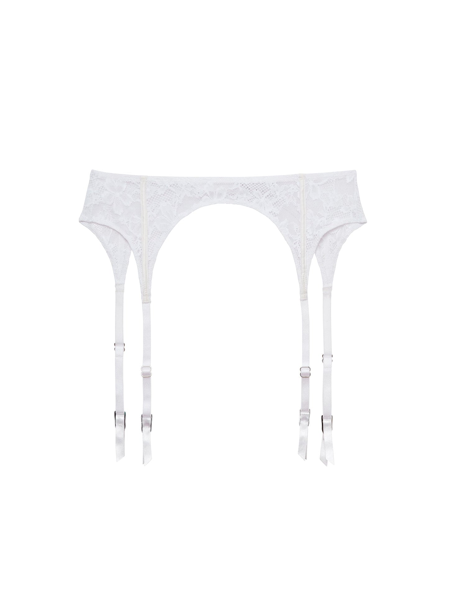 Fleur du Mal Ivory Le Stretch Lace Garter Belt