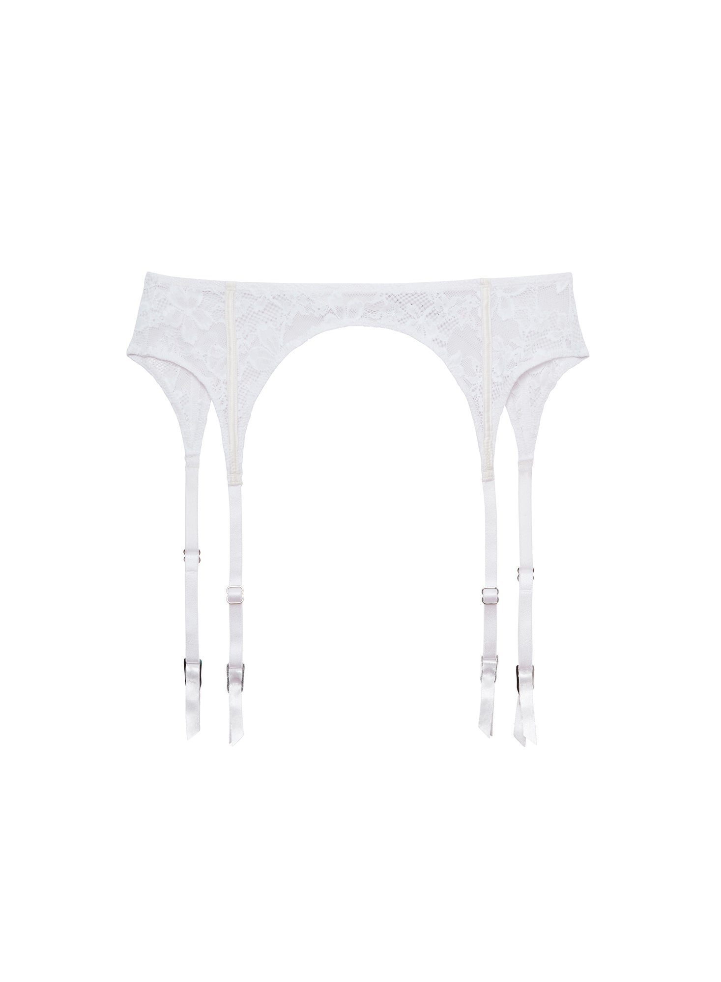 Fleur du Mal Ivory Le Stretch Lace Garter Belt