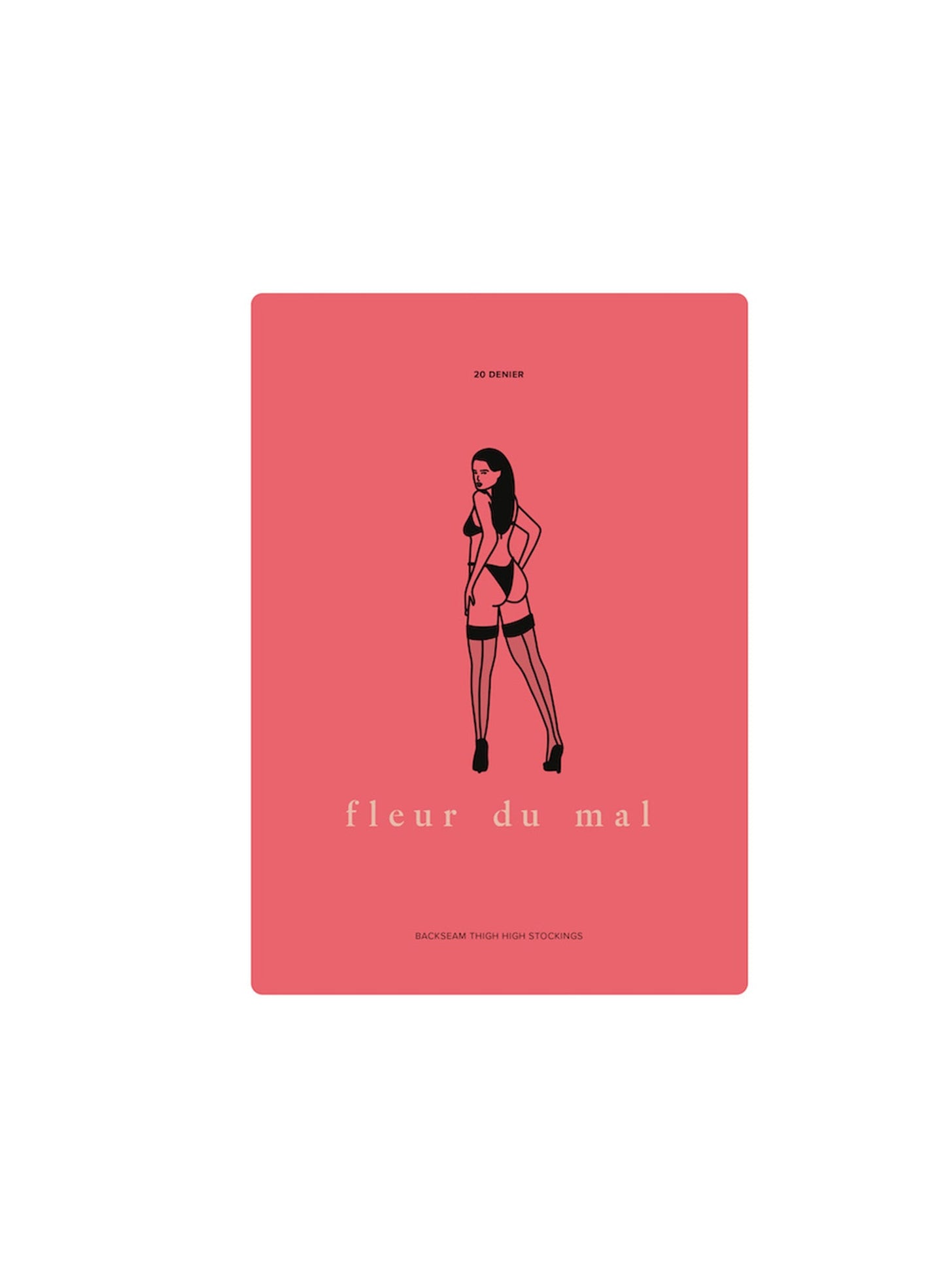 Fleur du Mal Black Back Seam Thigh High Stocking