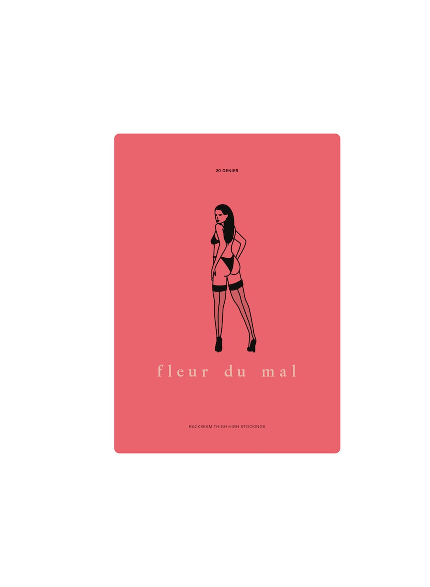 Fleur du Mal Black Back Seam Thigh High Stocking