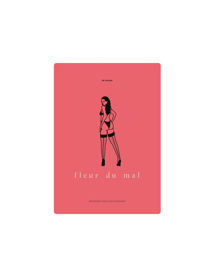 Fleur du Mal Black Back Seam Thigh High Stocking