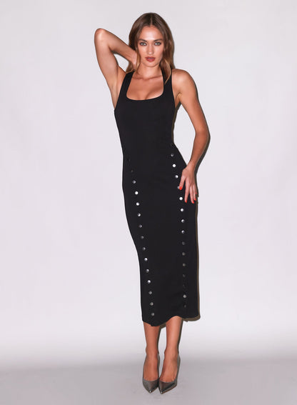Fleur du Mal Black Scooped Undo Me Dress