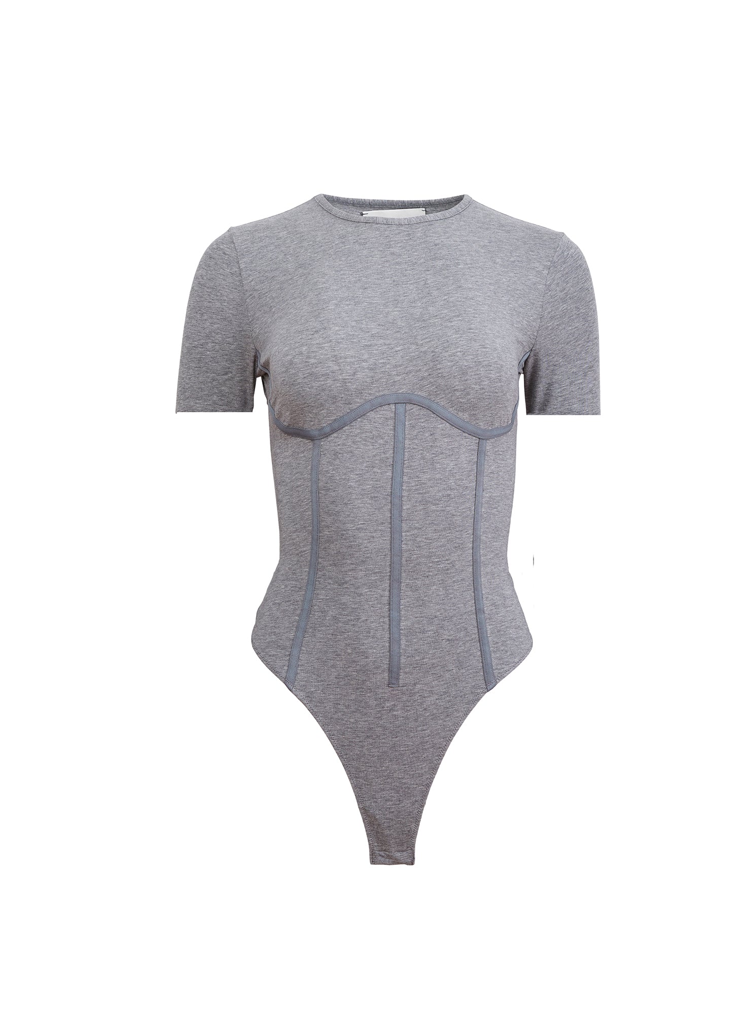 Fleur du Mal Heather Grey Organic Cotton T-Shirt Bodysuit