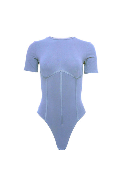 Fleur du Mal Denim Blue Organic Cotton T-Shirt Bodysuit