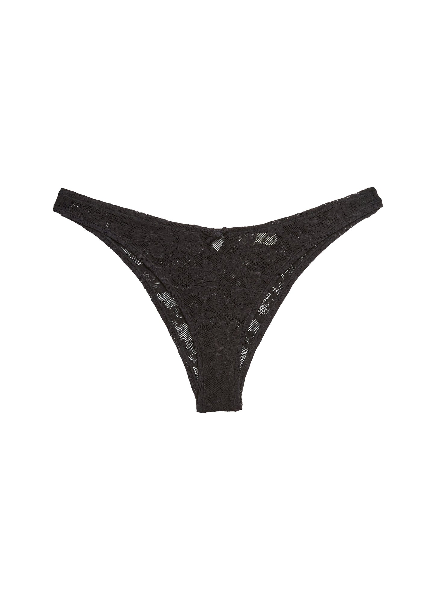 Fleur du Mal Black Le Stretch Lace Cheeky