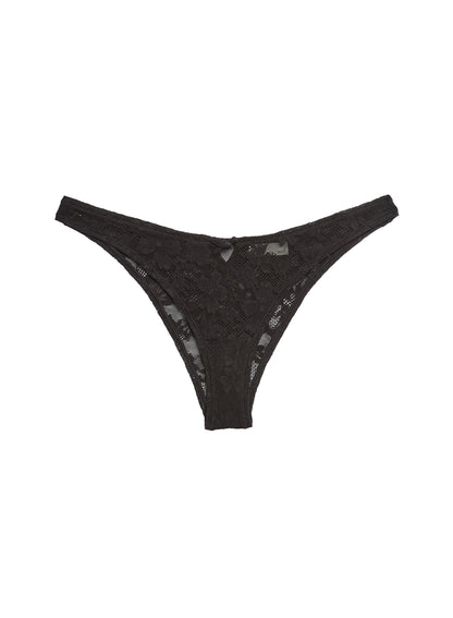 Fleur du Mal Black Le Stretch Lace Cheeky