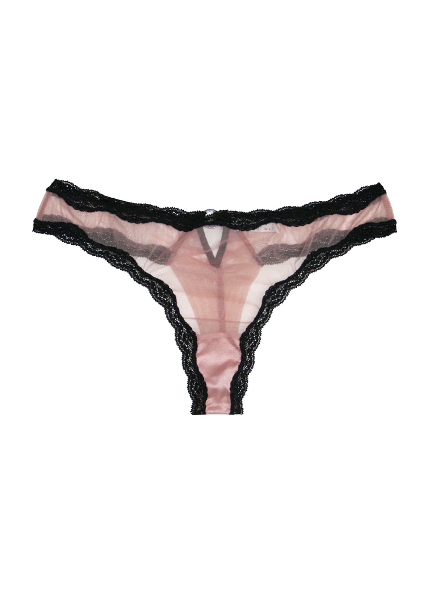 Fleur du Mal Petal Pink Sheer Tulle Thong