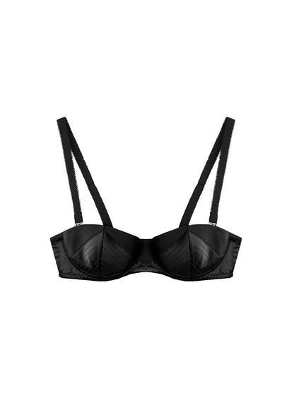 Fleur du Mal Black Top Stitch Convertible Bra