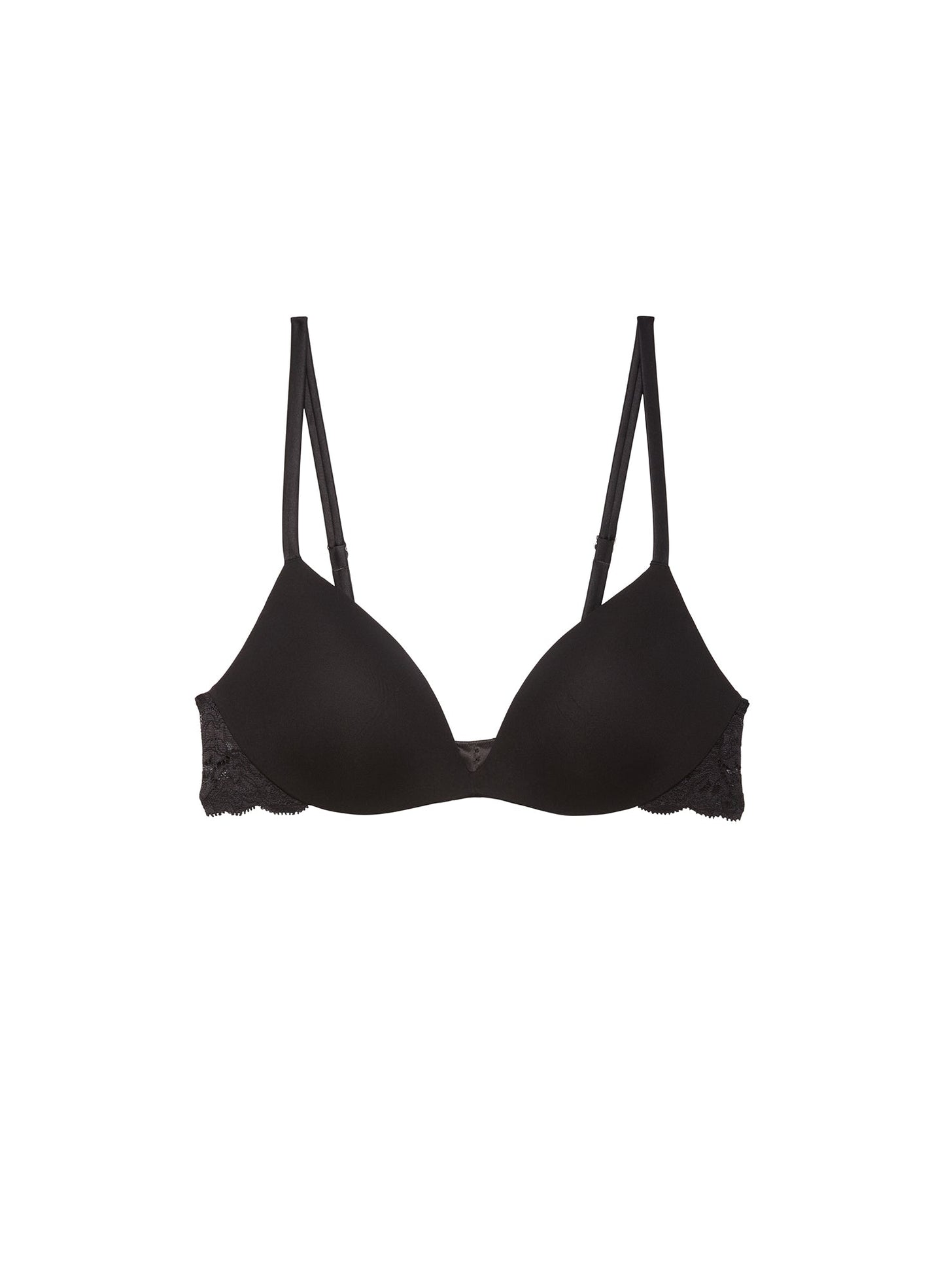 Fleur du Mal Black Charlotte Lace Wireless Push Up Bra