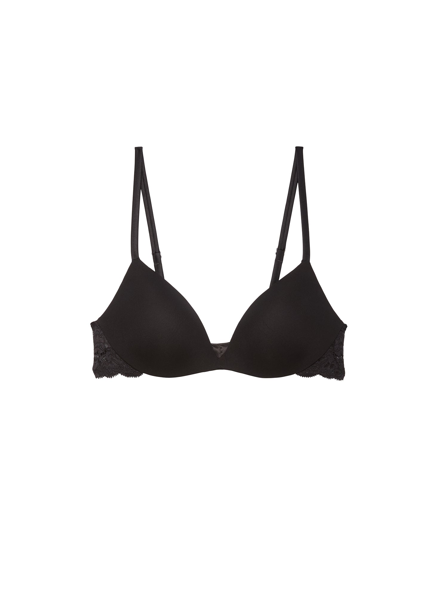 Fleur du Mal Black Charlotte Lace Wireless Push Up Bra