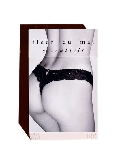 Fleur du Mal Black Charlotte Lace Seamless Thong