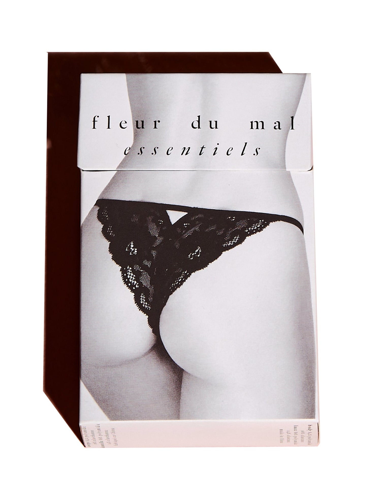 Fleur du Mal Black Charlotte Lace Seamless String Cheeky
