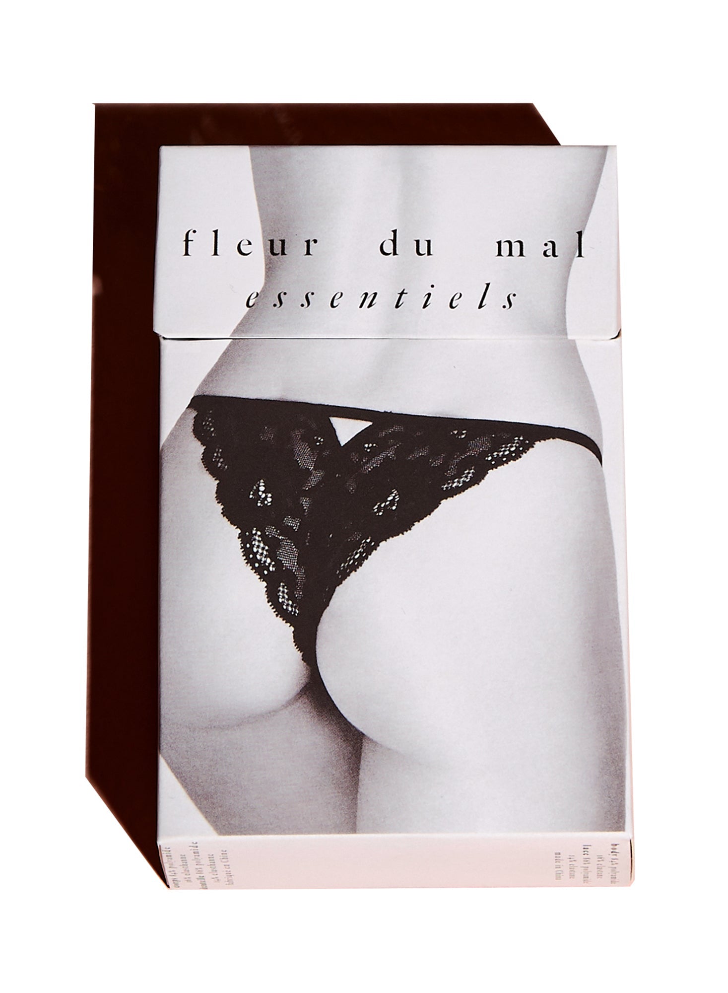 Fleur du Mal Black Charlotte Lace Seamless String Cheeky