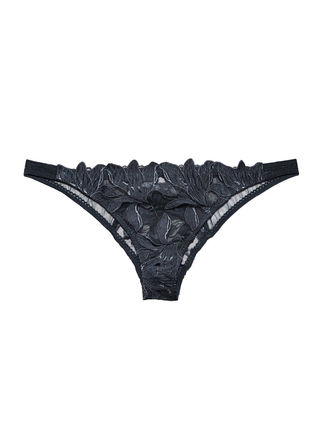 Fleur du Mal Black Lily Embroidery Cheeky