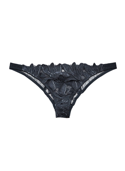 Fleur du Mal Black Lily Embroidery Cheeky