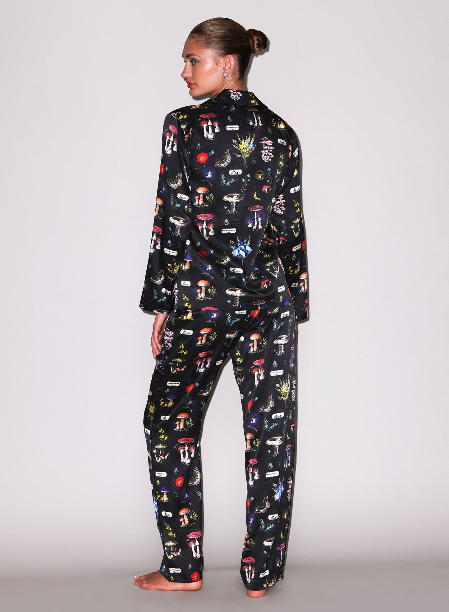Fleur du Mal Black Magical Mushroom Print PJ Top