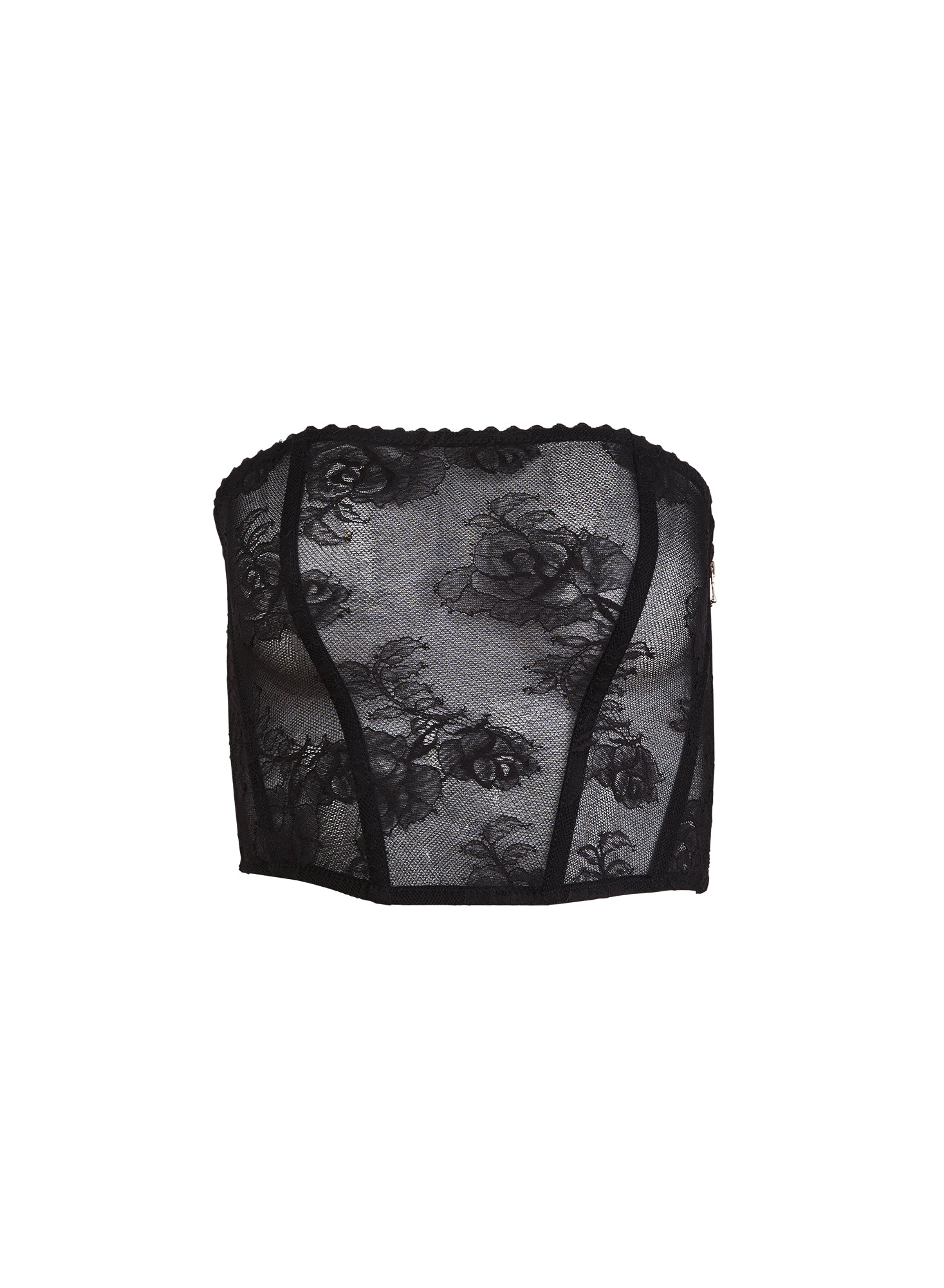 Fleur du Mal Black Bouquet Lace Corset Top