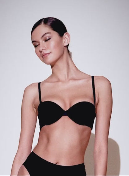 Fleur du Mal Black Le Stretch Micro Multi-Way Bra
