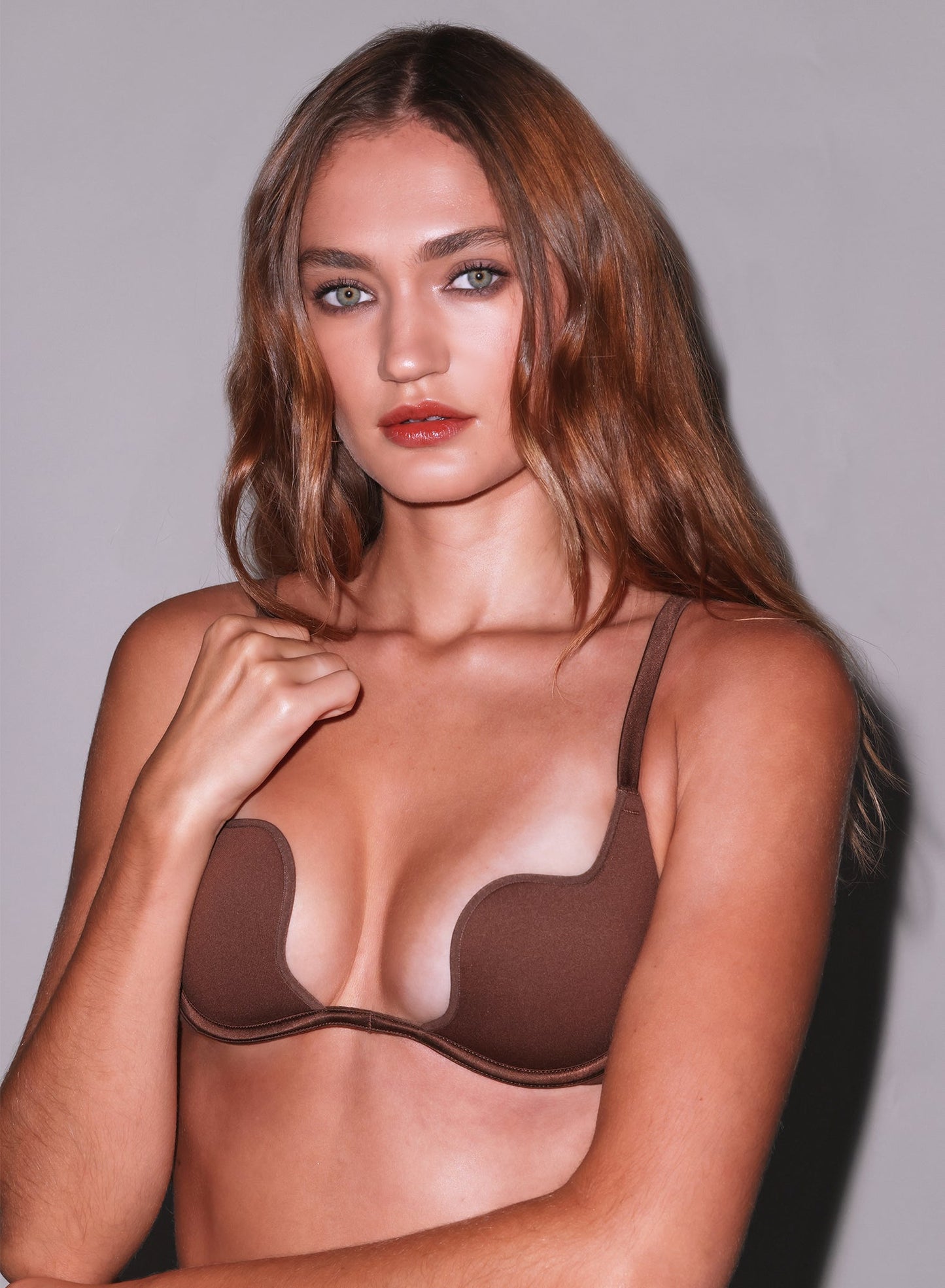 Fleur du Mal Cocoa Le Stretch Micro Seduce U-Plunge Bra