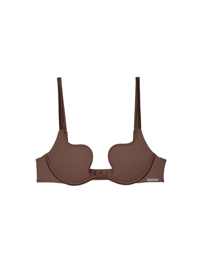 Fleur du Mal Cocoa Le Stretch Micro Seduce U-Plunge Bra