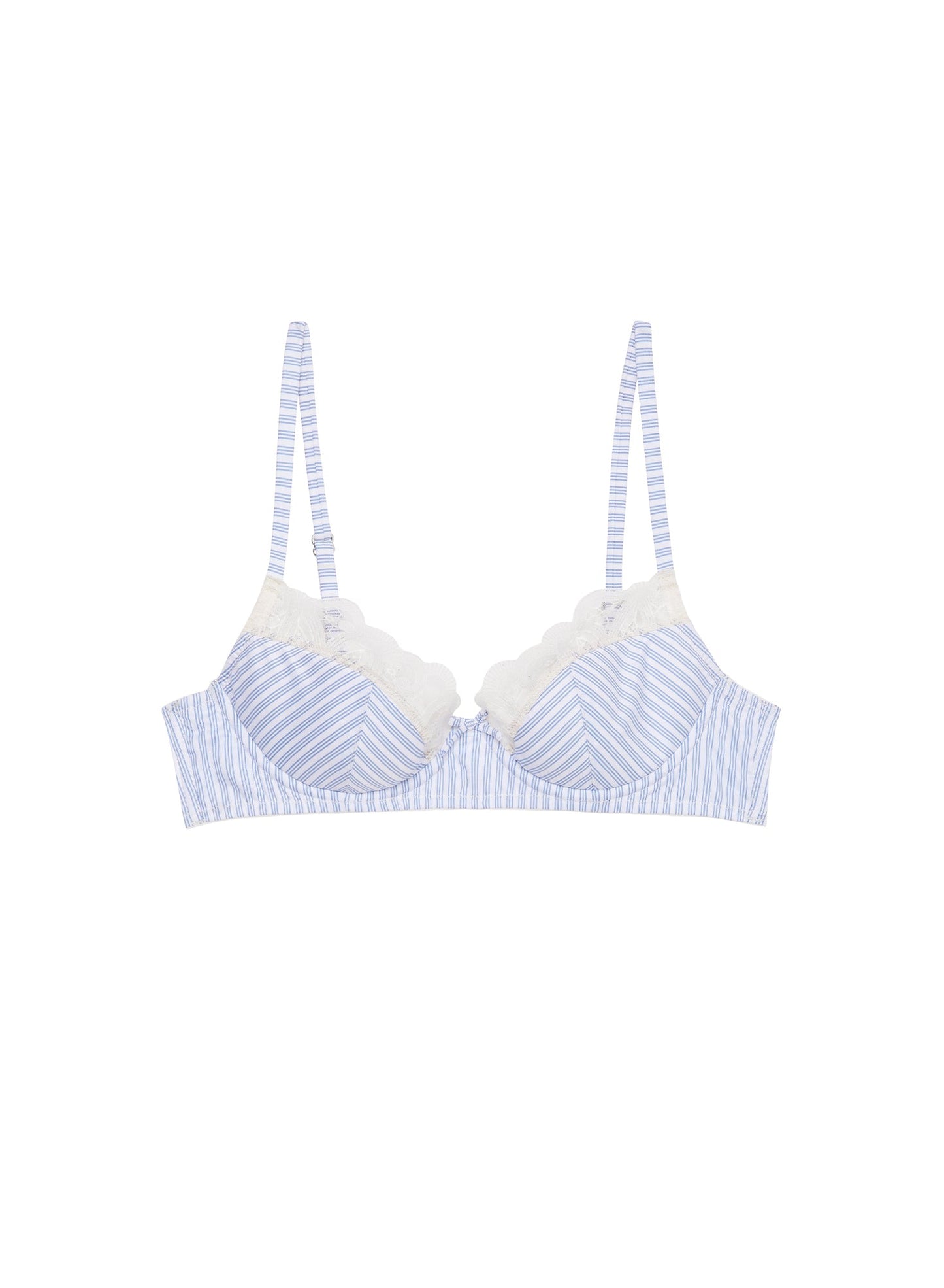 Fleur du Mal East Hampton Stripe Poplin Half Lined Bra