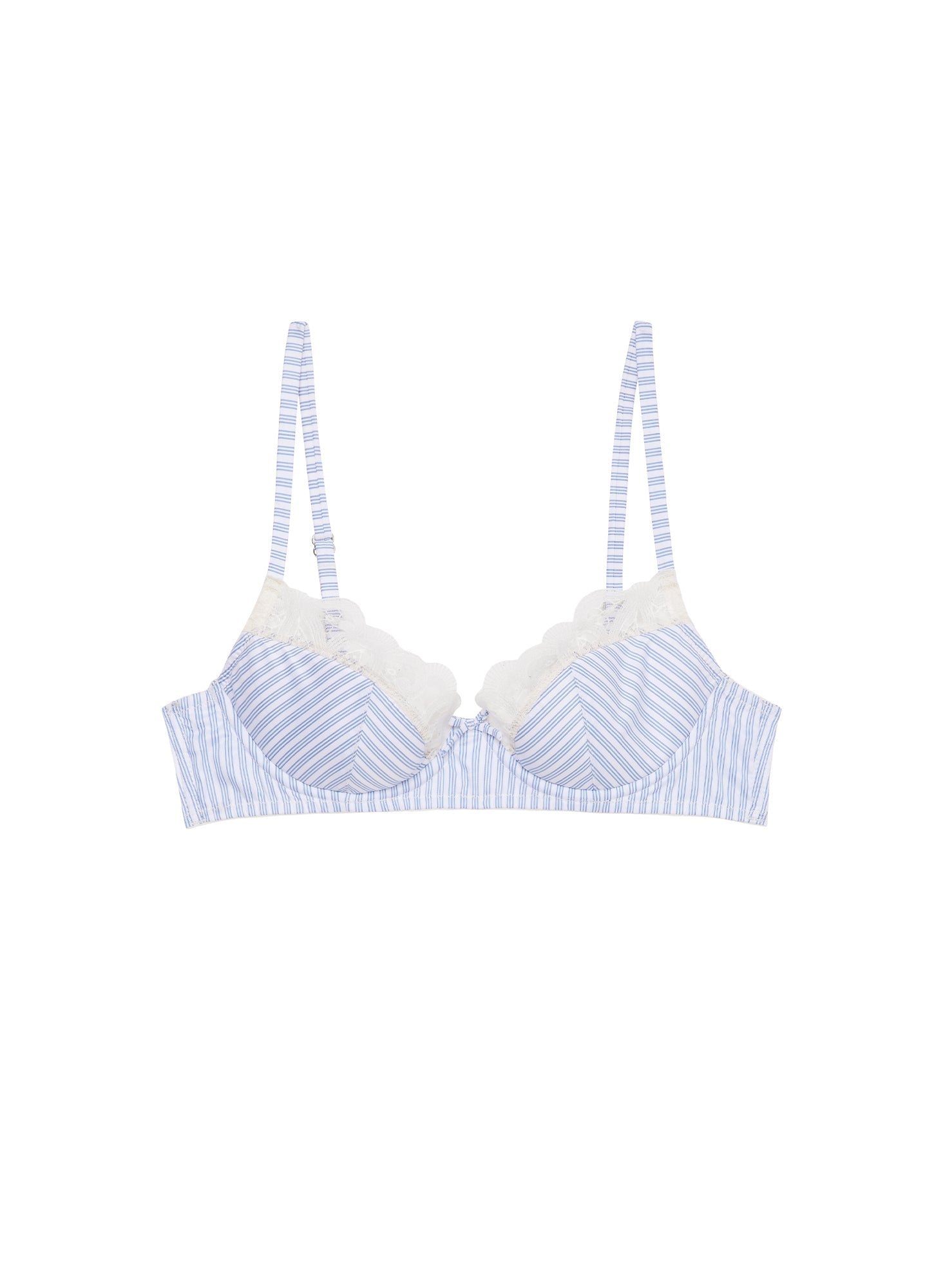 Fleur du Mal East Hampton Stripe Poplin Half Lined Bra