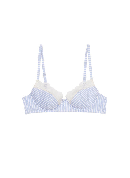 Fleur du Mal East Hampton Stripe Poplin Half Lined Bra