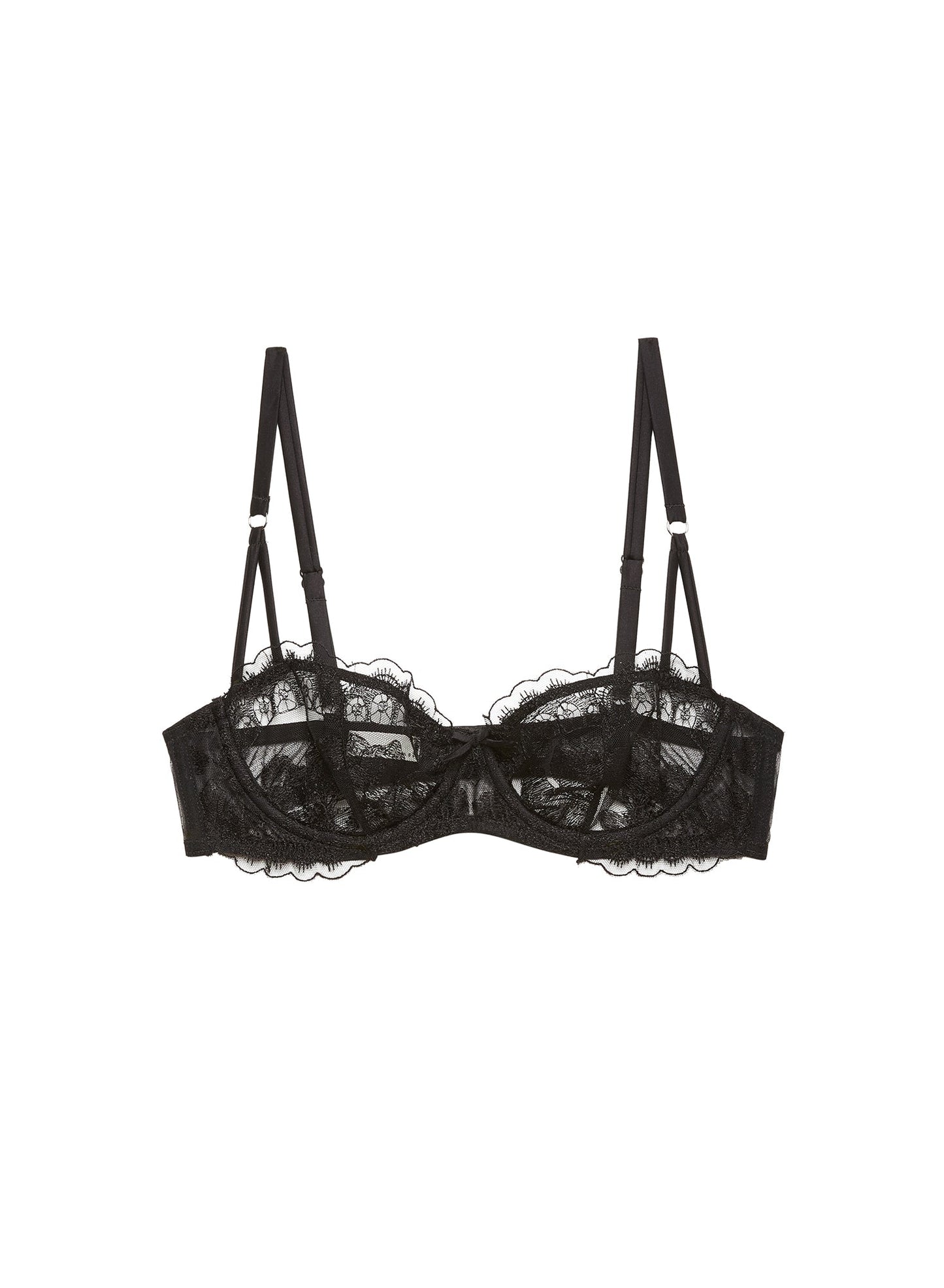 Fleur du Mal Black Mila Balconette Bra